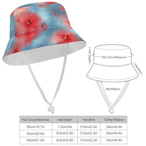 Baby Bucket Hat for Boys and Girls, Sun Protection Toddler Hat with Chin Strap, 0-6/6-12/12-18 Months2