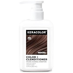 Keracolor Color + Clenditioner 3-in-1 Color-Depositing Conditioner, Gently Cleanses & Conditions, Semi-Permanent Hair Color, 23 Shades, 12 Fl Oz