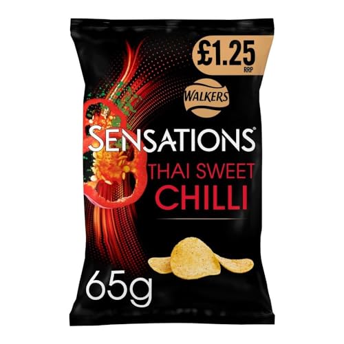 Wowboxme Walkers Sensations THAI SWEET CHILLI Crisps Grab Snacks 18 x 65g Bags
