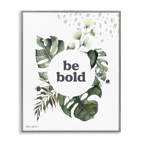 'Be Bold Phrase Text Botanical Leaf Border'| Framed Giclee Art