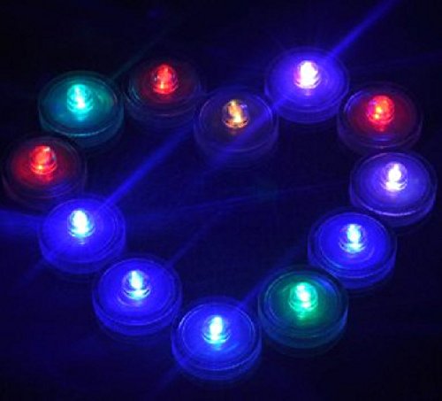 Bluedot Trading 24 Pack 7 Color Changes Automatically Submersible Waterproof Underwater Tea Light Sub Led Light For Decorations, Weddings, Parties, And More #TOP1