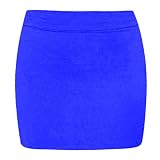 Shop Nova® LADIES HIGH WAISTED PLAIN JERSEY SUMMER TUBE PENCIL SHORT MINI SKIRT UK 8-26 (Royal blue, 8)