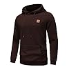 YuKaiChen Men's Pullover Hooded Sweatshirts Plaid Jacquard Long Sleeve Drawstring Hipster Casual Hoodies Coffee XXL #1