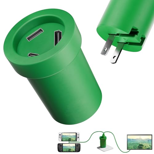 Image of Switch Charger Dock Portable Compatible with Nintendo /OLED /Lite, 65W GaN Charging Dock&Hub, Swith Docking Station for TV with 4K 60Hz HDMI /USB-C PD Fast Charging /USB 2.0-Green