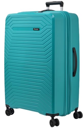 SISET Air Nova - Maleta de Viaje Grande Expandible (76x52x30/33cm), Fabricada en Polipropileno, 4 Ruedas Dobles Silenciosas y Cerradura Combinación TSA. (Grande XL), (115L), (4.5kg), (Turquesa).
