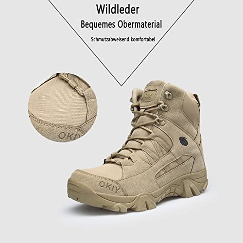 YUKTOPA Men's Military Tactical Boots Ankle Boots Outdoor Hiking Hunting Boots Police Training Shoes3