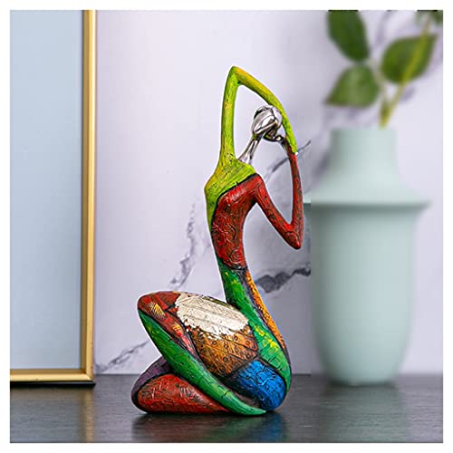 DUNAKE Statue Decoration Interieur Design, Sculpture en Resine Multicolore, Résine Coloré Femmes Étagère Décor Accessoires Abstraite Art Décorations pour Salon Table Jardin Cover