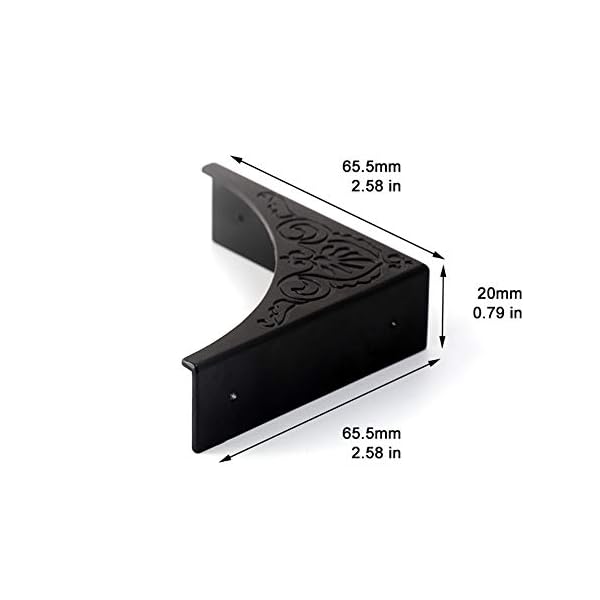 Miuphro Antique Zinc Alloy Box Corner Protector Edge Safety Guard Cabinet Furniture Corner Bumpers Pack of 4 (Black) – Bild 6