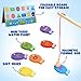 Magnetic Wooden Fishing Game – Interactive ABC Alphabet, Numbers, Shapes & Colors 4-in-1 Learning Board | Montessori Educational Toy for Kids | Complete Set with 36 Fish, 2 Poles & Wooden Board