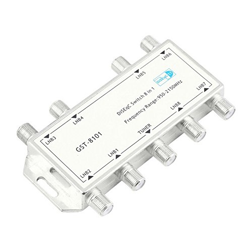 GST-8101 8 in 1 Satellite Signal DiSEqC Switch LNB Receiver Multiswitch EA