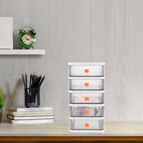 Boîte de rangement de bureau plastique blanc tiroirs pour étude - 3