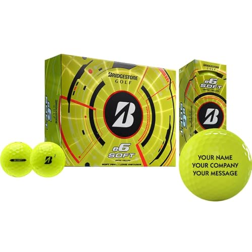 Bridgestone e6 Soft Yellow Personalized Golf Balls - 2025 Model