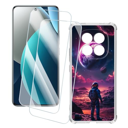 OAGELIM 2�Z�b�g �X�N���[���v���e�N�^�[ + �P�[�X Xiaomi Redmi Note 15 Pro 4G Global (6.77 �C���`) �Ƃ̌݊������� �A�[�e�B�X�e�B�b�N�J�X�^���v�����g�J�o�[�Ƌ����K���X�t�B���� �X�N���b�`�h�~ (�F��