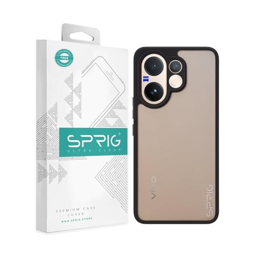Image of SPRIG Compatible with Vivo V60 Premium FlexTone Back Cover Drop Tested Shock Proof Mobile Case for Men, Women, Boys and Girls with Camera Protection (Black Transparent)