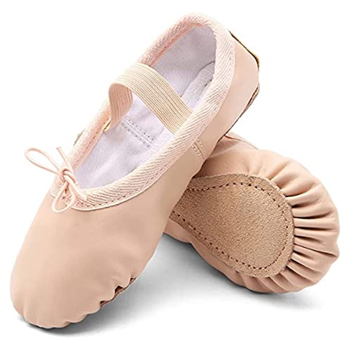 TETSUO Girls Ballet Shoes, Ballerina Slippers Dance Flats for Kids, Toddlers Dancing, Yoga Soft Gymnastic Light Pink