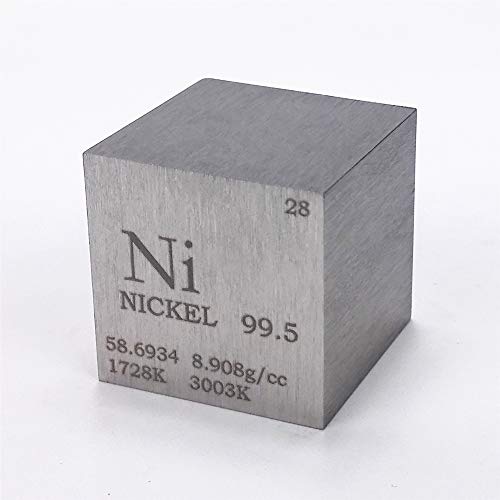 25,4 mm Nickel-Metallwürfel 99,5 % 146 Gramm graviertes Periodensystem Cover