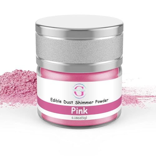 Glitter & Glitz Edible Glitter for Drinks - Premium Drink Glitter Edible Dust for Cocktails, Baking, Brew, Champagne - Luster Dust and Cocktail Glitter - Edible Glitter for Drinks Decoration (Pink, 5Grams)