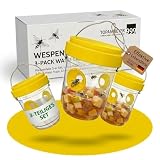 Set de 3 trampas para avispas para exteriores – trampa para avispas para jardín y balcón – trampa viva reutilizable sin productos químicos – trampa para insectos contra avispas – repelente de avispas