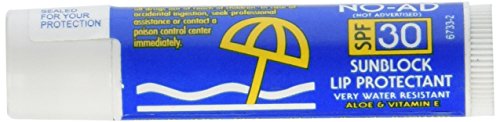 (Pack of 6) NO-AD SPF 30 Sunblock Lip Protectant, Very Water Resistant, Aloe & Vitamin E