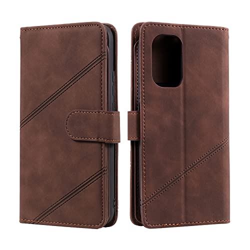 Boîtier portefeuille Xiaomi Mi 11i en cuir marron idéal pour voyager léger