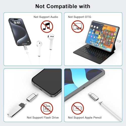 Image of Apple [MFi Certified] Lightning to USB-C Adapter, Lightning Female to Type-C Male Fast Charging Converter, Compatible with iPhone 17 /17 Pro /17 Pro Max, 16 /15 Series & iPad Pro /Air /Mini