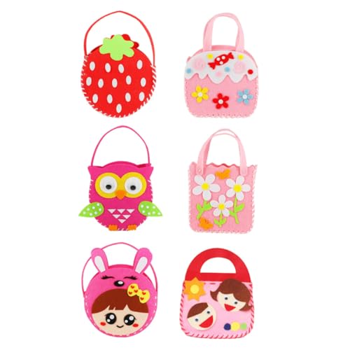 FELTECHELECTR 6 juegos Kit para Manualidades Bolsa Infantil No Tejida DIY Bricolaje Costura Niñas Materiales Seguros Creatividad