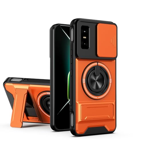 ShouBao Compatible with Infinix GT30 Pro 5G Case Cover,Compatible with Infinix GT 30 5G+ X6876 with Slide Camera Cover Phone Stand Protective Case Orange