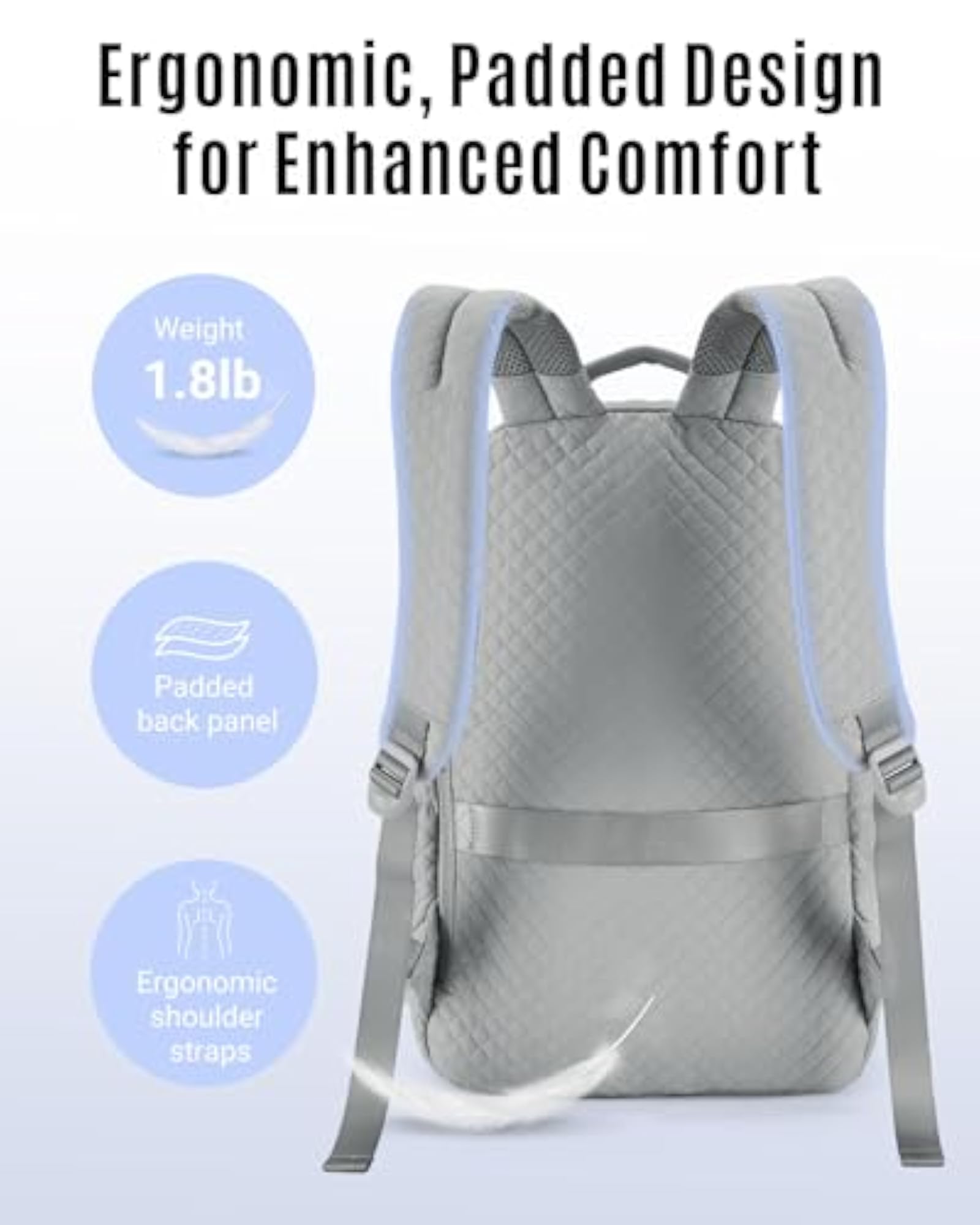 Women's 15.6 Inch Anti-Theft Laptop Backpack with USB Charging Hole