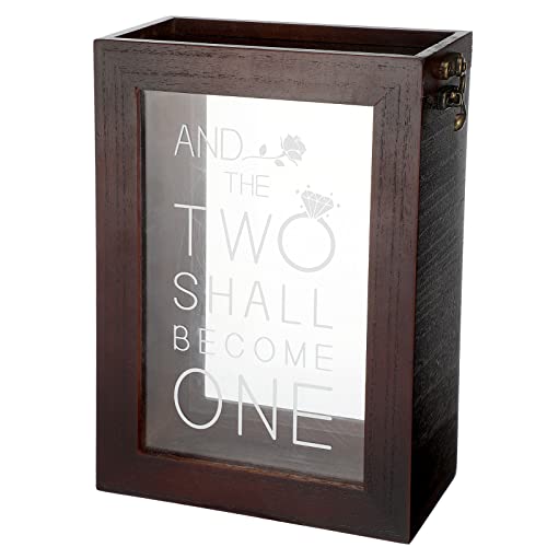 Unity Sand Ceremony Shadow Box Two Become One Rustikale Schattenbox für Hochzeit Holz und klare Acryl Sandbox für Hochzeiten, Gelübde Erneuerung, Strand Home Decor, 15,2 x 21,6 x 7,6 cm Cover