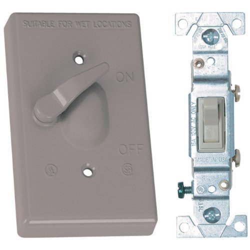 Sigma Electric Rectangle Metal 1 gang Toggle Switch and Cover For Wet Locations