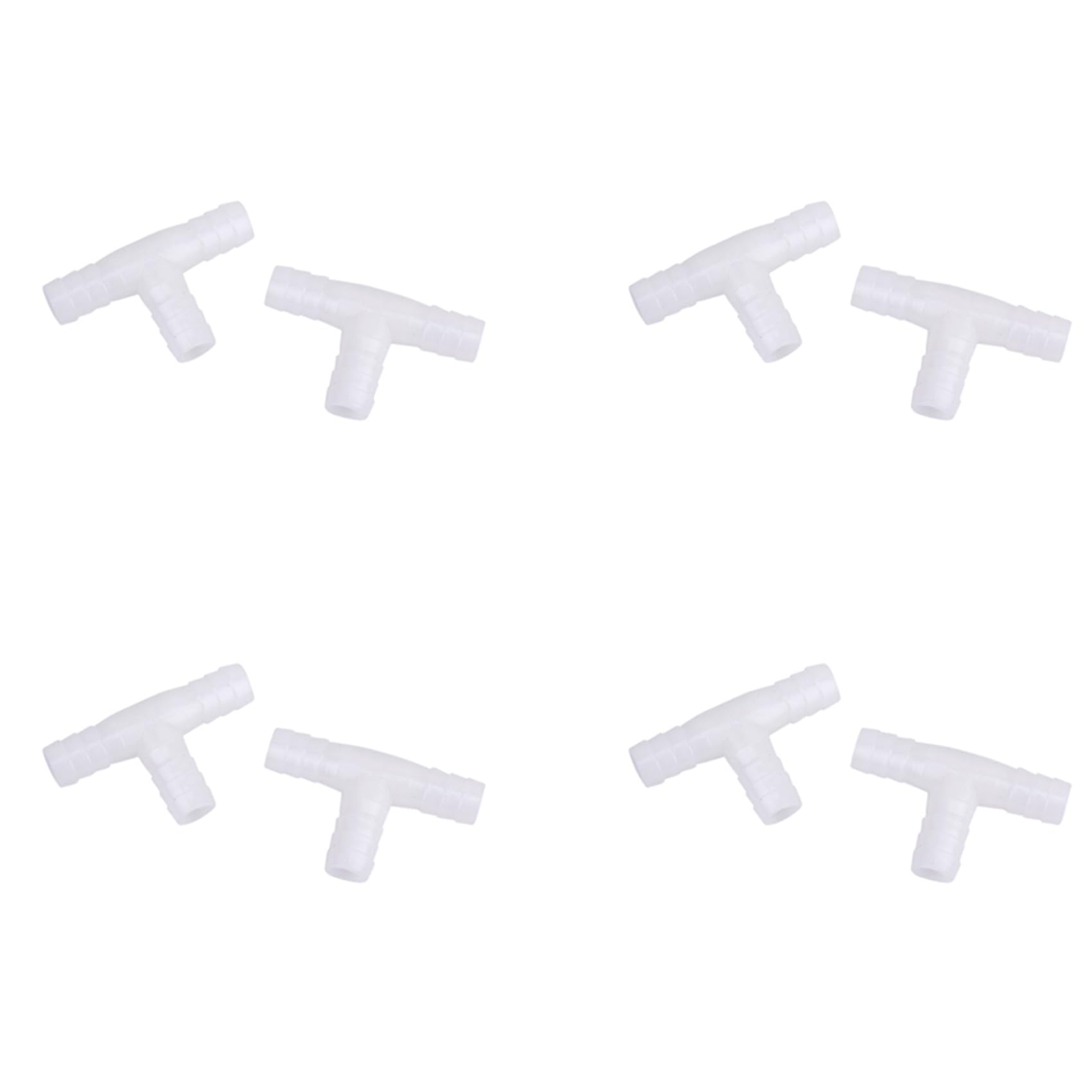 Jnchdghwa 8 Pcs 12mm Plastic Equal Tee Connector Barbed Pipe Fitting Air/Water Hose Joiner