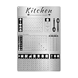 Kitchen Conversion Chart Magnet for Refrigerator,Magnetic Aluminum Baking Ingredients Measurements for Baker, Vintage Kitchen Accessories Gadgets, Baking Kitchen Cooking Gifts for Women-8x12in