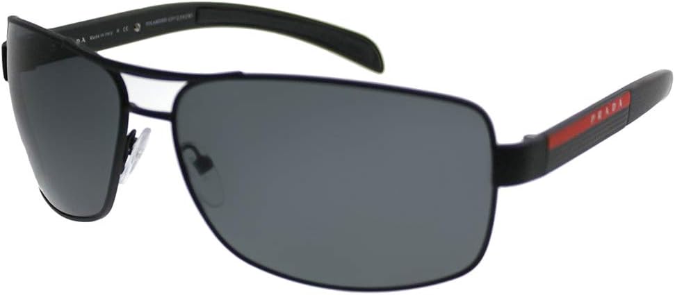 Prada Sport Men's 0PS54IS DG05Z1 65 Sunglasses, Black Rubber/Polargrey