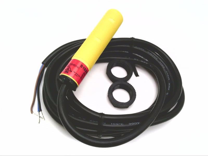 BANNER ENGINEERING S18AW3R (29824), 2 M (6.5 FT) Cable, Input:20-250 VAC, Output: SPST Solid-State Light Operate, Range 20 M, Receiver