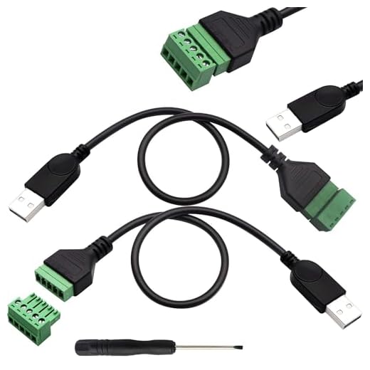 RUNCCI-YUN 2 Stück USB 2.0 A Terminalstecker Kabel auf 5-poliges Anschlussblockkabel Lötfrei USB 2.0 A Schraubklemmenblock