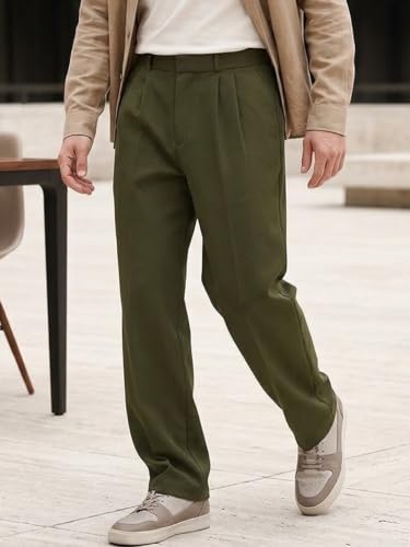 Image of Urbano Fashion Men's Loose Baggy Fit Solid Korean Pants Stretchable