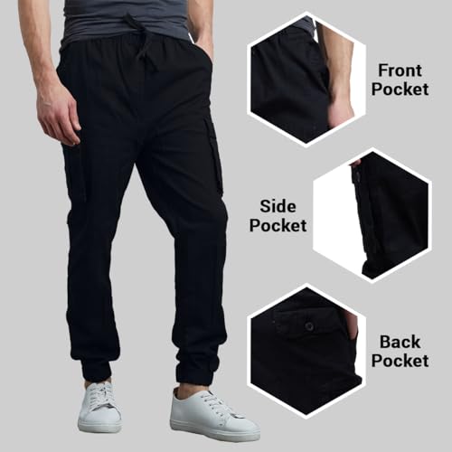 Galaxy by Harvic Men's Twill Cargo Joggers3