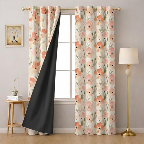 Image of STITCHNEST 'Whispering Gardens Series' Premium Heavy Polyester 100% Blackout Curtains 7 Feet Long Set of 2 | Door Curtain 7 Feet x 4 Feet | Perfect for Home Decor