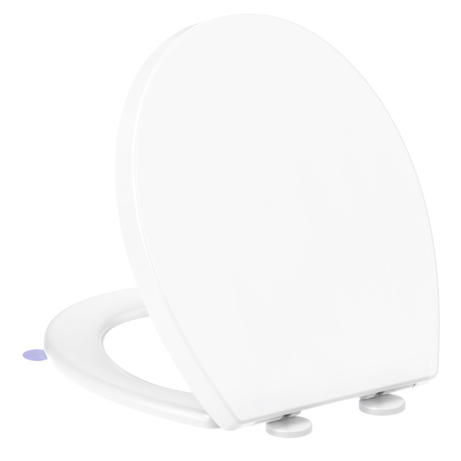 YEAUPE PRO Toilet Lid with Soft-Close Mechanism, O Shape, Toilet Seat with Quick Release Function and Soft Close Mechanism, Toilet Seat with Adjustable Hinges, White, 44.6 x 37.2 cm