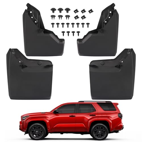 LINGHANG Mud Flaps Splash Guards Mudflaps Fit for Toyota 4Runner 2025 2026 4PCS Exterior Tire Fenders Mudguards Kit Vehicle Wheel Liner Narrow Version