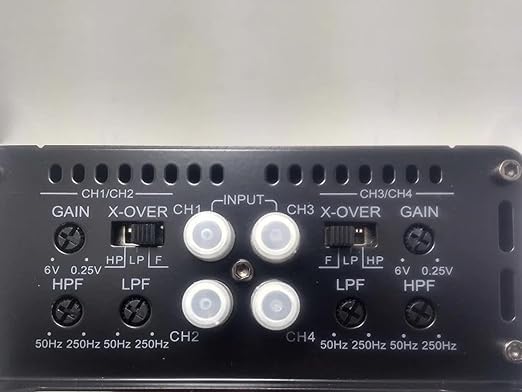 TREO NANOHD4 Mini Amplifier input and crossover controls close-up