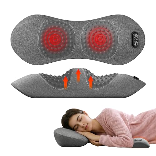 SUDAHIA 3-in-1 Electric Lumbar Support Pillow for Bed and Chair, Triple Fusion Back Massager with Heated, Vibration and Traction for Lower Back Pain Relief and Spine Support