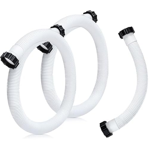 Glooglitter Pool Pump Replacement Hose 1.5" Diameter 2 Pcs 59" Long and 1 Pcs 16" Long Accessory Filter Hose for Sand Filter Pumps, Saltwater Systems for Above Ground Pools