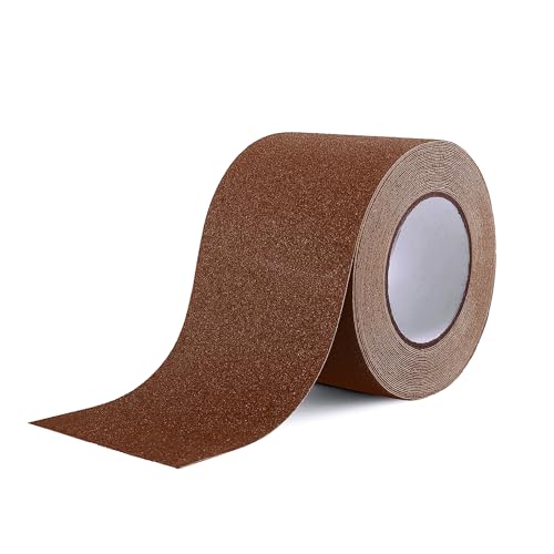Image of Reniteco Anti Slip Tape - 4 inch x 33Ft, Coffee Heavy Duty Grip Tape - High Adhesion & Waterproof, No Residue Removal for Outdoor Stairs, Tile, Shower, Bathtub - Extra Grip Safety Tape