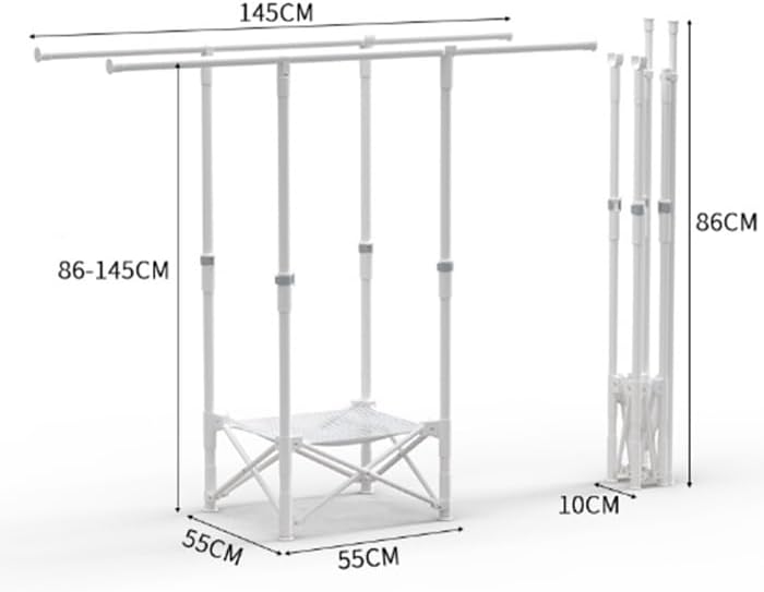 Adjustable Foldable Clothes Drying Rack - Lightweight Portable Garment Stand for Home, Balcony, Patio - Ideal for Indoor & Outdoor Clothing Drying