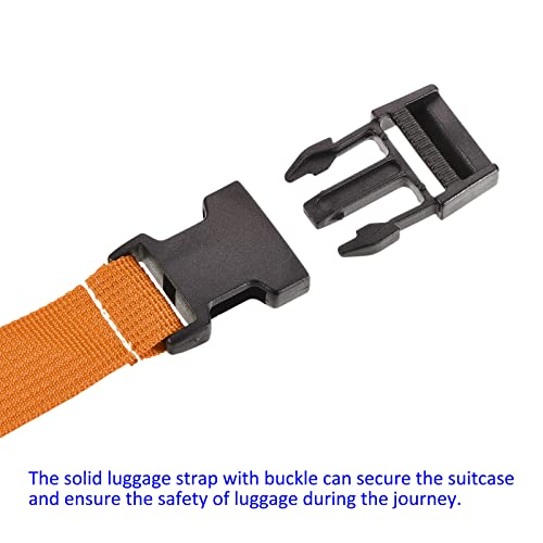 Image of M METERXITY 1 Pack Luggage Straps- Travel Baggage Accessory Adjustable Suitcase Belt with Quick Release Buckle, Apply to Travel (1.5 Meters, Orange)