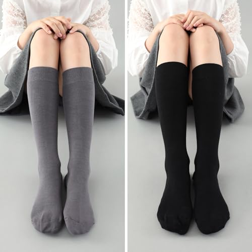 MINI PANDA 6 Pairs of Girls and Boys Knee High Socks, Soft Kids School Uniform Socks long socks3