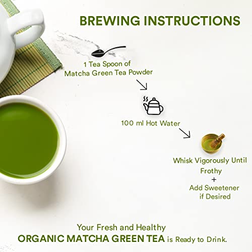 The Tea Ark Organic Matcha Green Tea Powder (20 Cups) 50G Pouch #TOP2