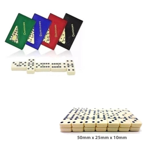 Jogo De Dominó De Osso Profissional Com 28 Peças Com Estojo De Maleta Com Cores Aleatório