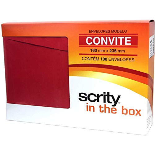 Scrity Ccp 470.17, Envelope Convite Colorido 160X235 Toquio 80gr, Vermelho, Pacote Com 100 Unidades